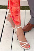 Carmine Ivory Platform Ankle Strap High Heel Sandals