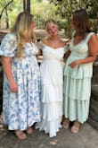 I was so happy with this purchase. I bought it for my bridal shower and it was perfect. It was beautiful and flowy and stayed up despite being off the shoulder. I only had to adjust it every so often because my chest is larger, but otherwise it fit great. - Savannah J.