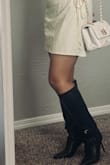 Cadee Black Stiletto Knee-High Buckle Boots