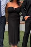 Chania Black Strapless Midi Dress
