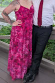 Beautiful Soul Fuchsia Floral Print Twist-Front Maxi Dress