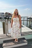 Sweet At Heart White Floral Embroidered Two-Piece Midi Dress