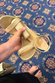 I was at an event at the Capitol building and wore these shoes. They complemented the outfit so well. Unfortunately, the left shoe's glue started to melt on the heel in less than an hour of wearing it. About ten mins after I noticed the heel wobbling, the entire shoe snapped in half and I had to walk around the rest of the night barefoot at a political event. Sooooo disappointed. - Toni S.