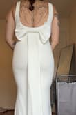 I really, really loved this dress, but even with my husband trying to force the zipper up and myself and a few others, we could NOT get the zipper over the seam. To truly see it on, I had to zip it all the way up and shimmy my way in. Once on, I felt so beautiful, and the materials were nice!
That dang zipper! - Zoë K.
