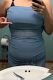 Beautiful dress with plenty of stretch. But it didn't cover my chest. They have a small piece of fabric to cover your chest while leaving the midsection open and unfortunately it's not nearly long enough. - Serena S.