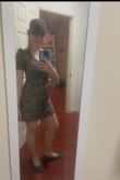 This is one of my favorite dresses. I love how it fits me in the hips and the torso. It is such an easy, casual dress to wear out. The only qualm I have is that the top half is a little loose, so for a small-chested person, the shoulders seem to ride up because I don't have enough chest to keep it pinned down. - Alice B.