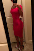 It's classy yet sexy. It hugs all the curbs in the right places. The material is thick and stretchy. I have a hard time finding dresses that fit right because of my small waist...they usually just hang and don't look flattering. I've ordered several dresses from Lulus in this material and I love all of them. I know they'll fit right every time. Strongly recommend! - Anastasiia L.