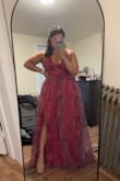 I was a little nervous to get a dress in this color just because it felt bold/different from my usual style, but I loved it!! It was perfect for the July wedding I went to; it was nice and flowy to combat the heat. I did have to use a steamer on it to get the crinkles out! - Kayla G.