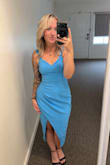 Wore this for a wedding. Dress fit perfectly, the slit was a little high so I had to be careful dancing and bending. Otherwise, the dress was so comfortable and cute!! - Shelby A.