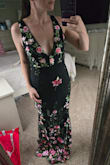 I feel like it was slightly too long even with heels, and I am 5'4. The straps were slightly big, but I'm flat-chested. So wouldn't be an issue for most. I am mostly returning because I do not like the flowers that are singled out on my private part area. It's just a really poor location for them to put the flower. Ordered a size Medium. - Avallone L.