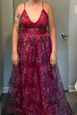 I wanted to love this dress because it looked so nice on! But the quality is poor. The material feels cheap; there were many loose threads and stitching, plus the zipper would not zip past where the bodice meets the waist despite having plenty of space size wise. I've exchanged for the green in hopes of that working, but the pink was very beautiful. - Jamie C.