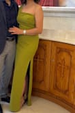 Maevyn Chartreuse Cowl Back Column Maxi Dress