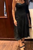 Perfect dress for any event! Fits great but is just a little longer in person than in the picture. - Melina F.