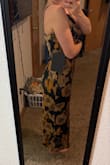 Favorite Icon Black Floral Satin Cowl Neck Slip Midi Dress