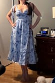 Lush Loveliness Light Blue Paisley Tie-Strap Midi Dress