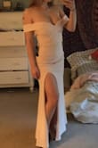 Love this dress! It's very flattering and the dress looks just like it does online. The color is a little more nude than it is pink so it washes you out if you aren't tan. Also it runs large so order a size smaller, I usually order medium but I got a small and it fits perfect. Overall I love it and it's definitely worth the price - Kelsey B.