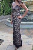 Sexy Sophistication Black Lace Strapless Trumpet Maxi Dress