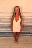 The dress fit well but was a little tight.  I might have gone up a size so I didn't feel like I had to pull it down if I walked a lot.  I ordered a small but if I had time to return and exchange, I would have gone for a medium. - Samantha K.