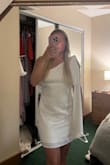 This dress has low star rating, and I was shocked because it is so cute and fits perfectly. I'm usually between a medium and large, and I got a large, and it fits perfectly. Not too tight. Not short. - Christie P.