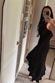 Steal a Glance Black One-Shoulder Asymmetrical Midi Dress
