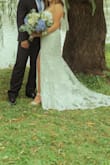 Ethereal Elegance White Embroidered Lace-Up Maxi Dress
