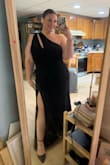 Enchanted Energy Black One-Shoulder Maxi Dress