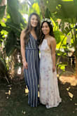 I bought this jumpsuit to wear to my friend's bridal shower. I wore them with 2-3 inch wedges and they barely grazed the ground. I received a lot of compliments and it was super comfy to wear. I am 5'9" and ordered a medium. - Sairrahe J.