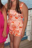 Azara Orange Tropical Print High-Rise Shorts