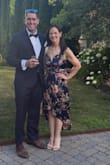 My Favorite Day Navy Blue Floral Print Tulip Skirt Midi Dress