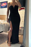 This dress is stunning and I had the biggest smile on my face. But, I'm unfortunately going to have to return it because it's too big. My suggested size was a medium, but based on my measurements I went with a small and it's still loose in the bust and waist. It's super stretchy so check your measurements and even go a size down if you're in between! - Jennifer D.