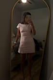This dress is super cute and perfect for a vacation! I love the color, fit, and open back. It does run a little snug on me, especially around the waist and hips, so I probably should have sized up. It's also a little shorter than I expected, but overall it still fits well and looks really flattering. It felt a little off when I first put it on, but once I styled it, I really liked it. Definitely keeping it for my trip! - Carolina H.