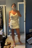 I was hesitant to order this dress due to the bust size recommendations for A-C cups only. According to the size chart it recommended a size small but I sized up for my chest. The Medium fit me like a glove and is flattering on my chest! - Jillian B.