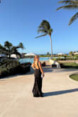 Exquisite Refinement Black Backless Bow Ruffled Maxi Dress