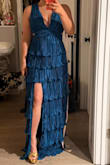 The dress was long, to be expected with my height. Wore tall platform heels and didnt need to alter it. Everyone LOVED the dress. - Rosio G.