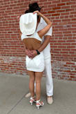 Last Rodeo White Bride Patch Rhinestone Pearl Cowboy Hat