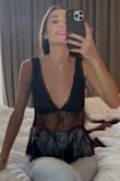 Marsha Black Sheer Lace V-Neck Tank Top