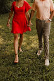 Morning in Mallorca Red Eyelet Mini Dress