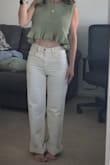 Ribcage White Wide-Leg High-Waisted Denim Jeans
