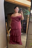 Beautiful dress, love the feel of the fabric and the overall silhouette. Out of the three I ordered, this one was my favorite. However, the 1x is definitely designed for bustier ladies. I simply don't have the equipment to fill out this dress. Might order a smaller size if I have enough time. - Tawnee H.