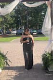 Mella Black Mixed Media Strapless Maxi Dress