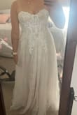 Colette White and Beige Lace Bustier Maxi Dress