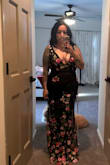 Soiree Blossom Black Floral Embroidered Mermaid Maxi Dress