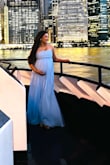 Dansa Light Blue Pleated Maxi Dress
