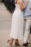 Perfectly Stunning Ivory Jacquard Strapless Midi Dress