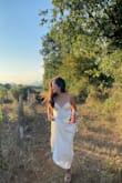 Mercedes White Satin Cape Wedding Dress