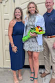 Perfect dress for my daughter's white coat ceremony. I am 5'4" and 138 pounds and ordered a medium. I probably could have worn a small but kept the medium just for convenience. Plenty of room around hips and chest. - Andria B.