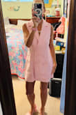 I love the details on this outfit! The tweed is perfect, and the color gives Barbie vibes. It's a bit loose for me, and a little big under the arms. I can tack it, and it will be perfect. - Monique F.