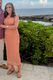 Wore this for my friend's wedding in Mexico! Everyone complemented me on it, but it was a very heavy dress because of the beads, and it itched a little bit, and it was thick material so I was hot in it. - Shawntel Y.