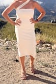 Hold Your Attention Ivory One-Shoulder Sleeveless Midi Dress