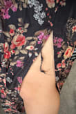 Very pretty floral pattern and colors. Waist and hips fit nicely on me. Love the slitted side. The top straps and bust suck. They are very thin, no shape, very loose, and hanging open on my A cups and not flattering to my shoulders (weirdly rectangular and wide set). The material is cheap and has dangling threads all over that I need to cut, and it's made in China. There's no point paying so much more for something like this instead of Amazon crap, honestly. I'm only keeping it because it was from a gift card and their return policy is not free. - Brooke C.